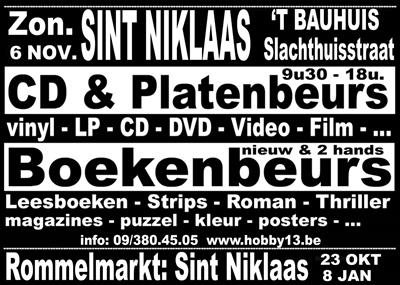 Cd & platenbeurs + Boekenbeurs te Sint-Niklaas