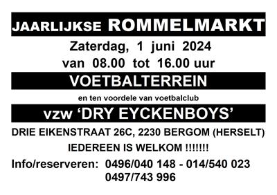 Jaarlijkse Openluchtrommelmarkt Dry Eyckenboys te Bergom/Herselt