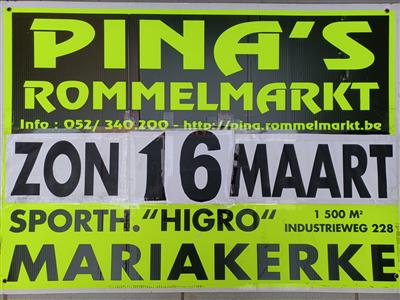 PINA'S JAARLIJKSE ROMMELMARKT in MARIAKERKE ( BIJ GENT ) !!!