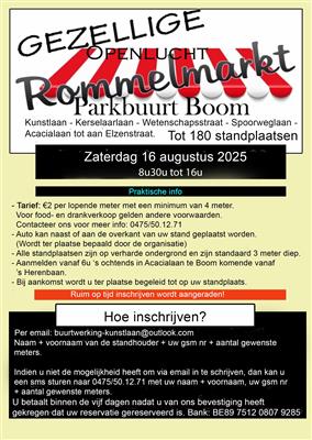 Gezellige rommelmarkt Parkbuurt Boom