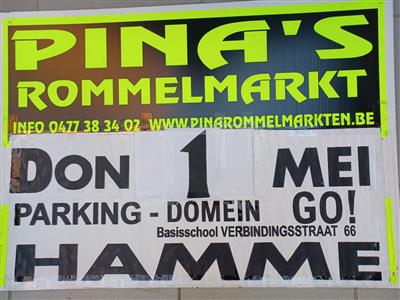 PINA'S JAARLIJKSE ROMMELMARKT op 1 MEI HAMME ( BIJ ST-NIKLAAS )  