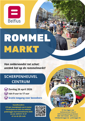 Gezellige Rommelmarkt in het centrum van Scherpenheuvel