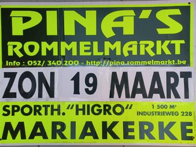 PINA'S JAARLIJKSE ROMMELMARKT in MARIAKERKE ( BIJ GENT ) !!!