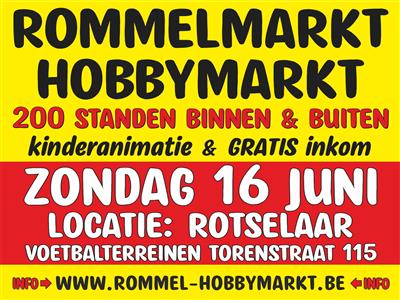 Rommel- & Hobbymarkt met kinderanimatie.