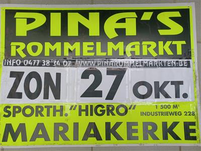 PINA'S JAARLIJKSE ROMMELMARKT in MARIAKERKE ( BIJ GENT ) !!!  