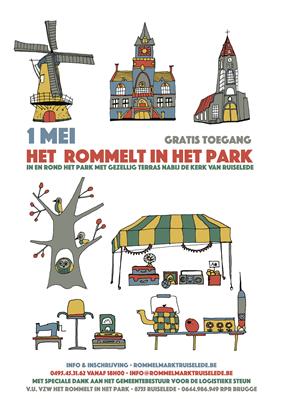 Het rommelt in het park. 1 mei rommelmarkt Ruiselede. 