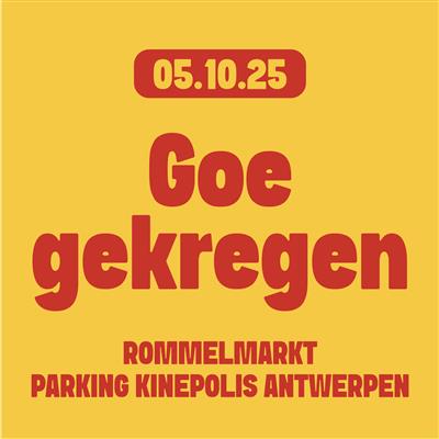 Goegekregen rommelmarkt parking Kinepolis Antwerpen indoor.