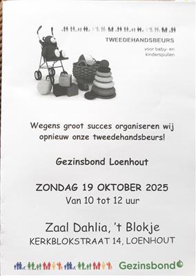 Tweedehandsbeurs voor kinderkledij , babyspullen en speelgoed. 