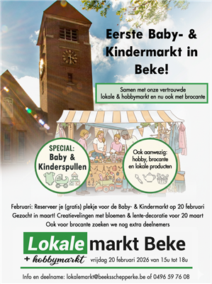 Baby- en kindermarkt op de lokale markt te Beke.