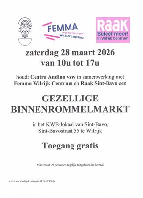 Gezellige, kleine binnenrommelmarkt.