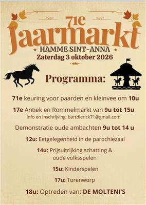Jaarlijkse Rommel en antiekmarkt t.g.v. kermis 