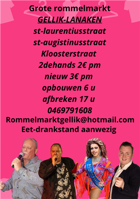 Rommelmarkt met optredens.