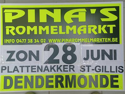 PINA'S 5de PLATTENAKKER OPENLUCHTROMMELMARKT KERMIS ST-GILLIS DENDERMONDE  