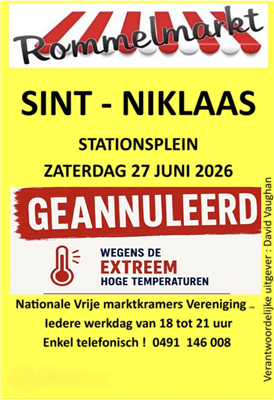 GEANNULEERD DOOR DE EXTREEM HOGE TEMPERATUREN !!!