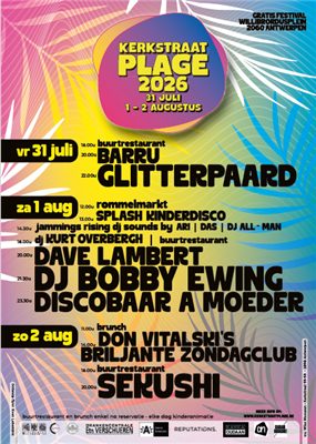Rommelmarkt tijdens buurtfestival Kerkstraat Plage!