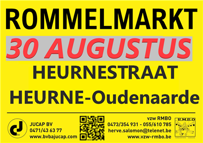 Rommelmarkt tijdens kermis Heurne