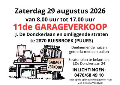 Garageverkoop in 10 omliggende straten 