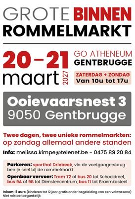 Grote rommelmarkt Atheneum Gentbrugge - meer dan 100 standen - op zondag allemaal andere standen!